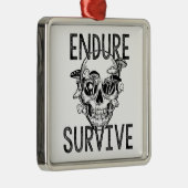 Endure and Survive Skull with Mushrooms  メタルオーナメント (右)