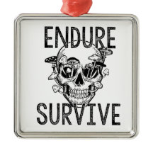Endure and Survive Skull with Mushrooms 