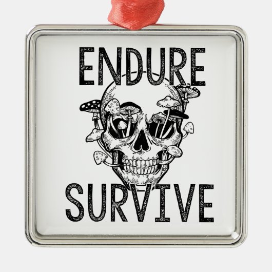 Endure and Survive Skull with Mushrooms  メタルオーナメント (正面)