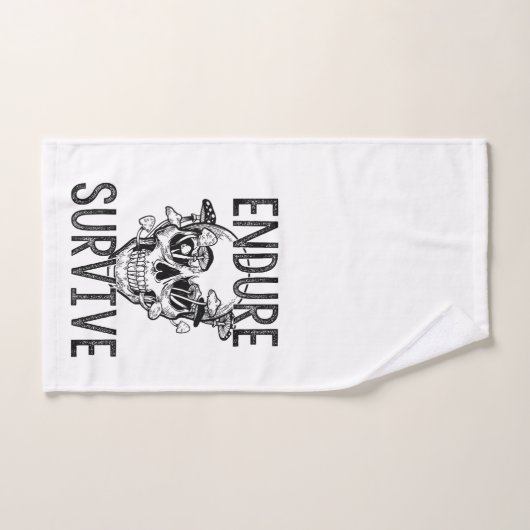 Endure and Survive Skull with Mushrooms | Dark Sur ハンドタオル (ハンドタオル)