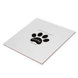Enduring Paw Print Remembrance Design タイル