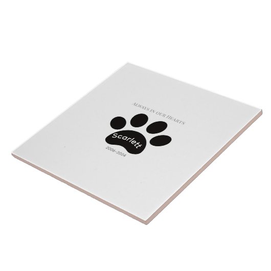 Enduring Paw Print Remembrance Design タイル (側面)