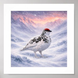 Enduring the Storm — Ptarmigan in the Japanese Alp ポスター