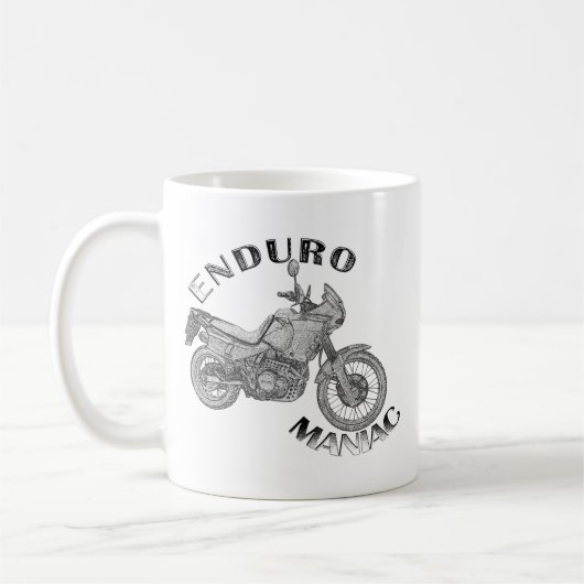 Enduroの狂人-バイクもしくは自転車に乗る人 コーヒーマグカップ (左)