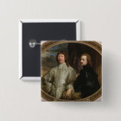 Endymion Porter (1587-1649年)および芸術家、c. 缶バッジ (正面&裏面)