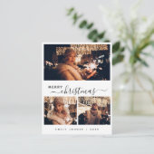 Enegant 3フォトモダンコラージクリスマス ポストカード (スタンド正面)