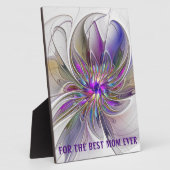 Energetic, Abstract Fractal Art Flower Best Mom フォトプラーク (側面)