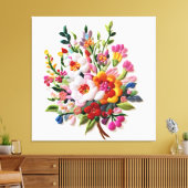 Energetic Bloom Wall Décor Sacred Geometry Art キャンバスプリント (インサイチュ (リビング))