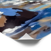 Energetic Blue Heeler Dog Winter Creek Christmas ポスター (コーナー)