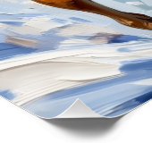 Energetic Boxer Dog Leaping in Winter Snow Fun ポスター (コーナー)