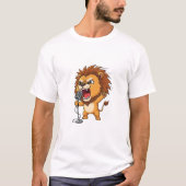 Energetic Cartoon Lion Singing Tシャツ (正面)