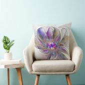 Energetic, Colorful Abstract Fractal Art Flower クッション (椅子)