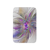 Energetic, Colorful Abstract Fractal Art Flower バスマット (正面縦)