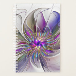 Energetic, Colorful Abstract Fractal Art Flower プランナー手帳