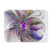 Energetic, Colorful Abstract Fractal Art Flower マグネット (横)