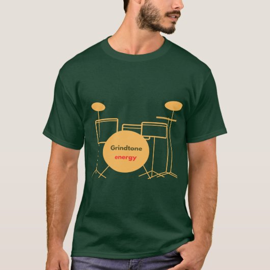 Energetic Drum Kit Graphic Burst FOR TEES Tシャツ (正面)