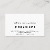 Energetic Electric Blue Personal Trainer 名刺 (裏面)