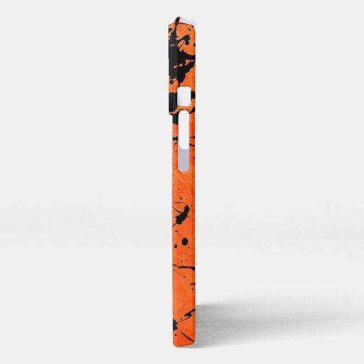 Energetic Fusion: The Orange and Black Design iPhoneケース (左側面)
