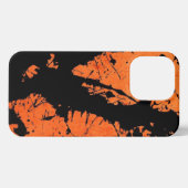 Energetic Fusion: The Orange and Black Design iPhoneケース (裏面横)