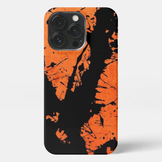 Energetic Fusion: The Orange and Black Design iPhoneケース (裏面)