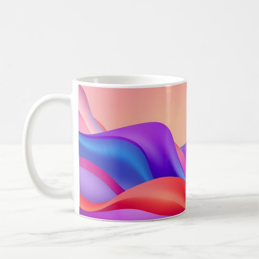 Energetic Gradient Waves Mug-Colorful Abstract Mug コーヒーマグカップ (左)