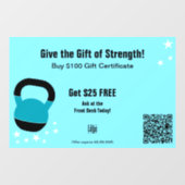 Energetic Gym Christmas Gift Certificate Promotion ウィンドウサイン (シート)