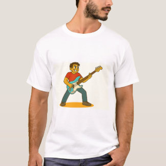 Energetic man playing bass tシャツ