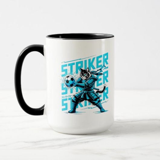 Energetic Soccer Cat Coffee Mug マグカップ (左)