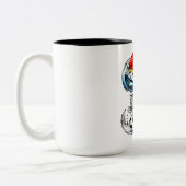 Energetic Soccer Cat Kawaii Gift for Football ツートーンマグカップ (左)