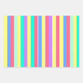 Energizing Spring Pastel Stripes ラッピングペーパーシート (正面3)