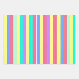 Energizing Spring Pastel Stripes ラッピングペーパーシート