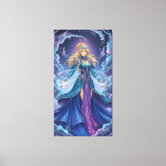 Energy accumulation in anime battle scenes キャンバスプリント (正面)