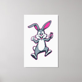 Energy Bunny Canvas – Cute Rabbit Kids Wall Art キャンバスプリント