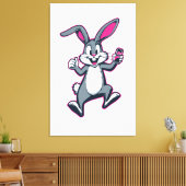 Energy Bunny Canvas – Cute Rabbit Kids Wall Art キャンバスプリント (インサイチュ (リビング))
