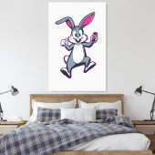 Energy Bunny Canvas – Cute Rabbit Kids Wall Art キャンバスプリント (インサイチュ (寝室))