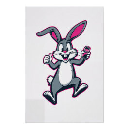 Energy Bunny Poster – Cute Rabbit Kids Wall Art ポスター