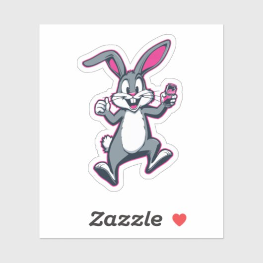 Energy Bunny Sticker – Cute Rabbit Kids Decal シール (シート)