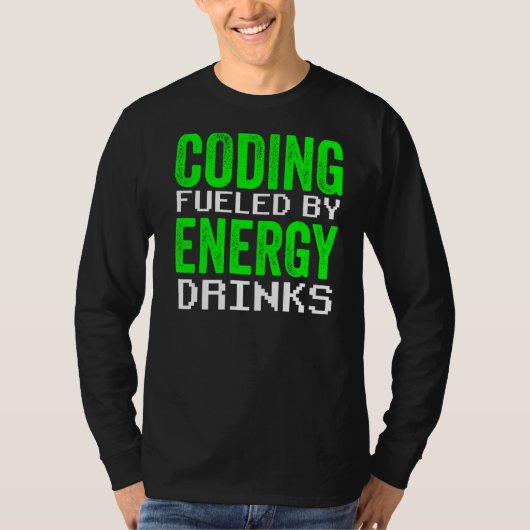 Energy Drinksで推進されたコーディングCode Programmer Cod Tシャツ (正面)