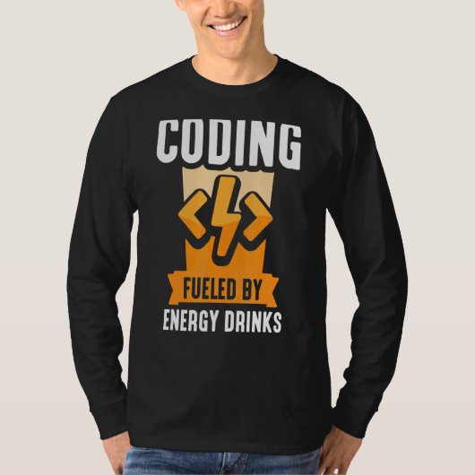 Energy Drinksコードコーダプログラムによって推進されるコーディング Tシャツ (正面)
