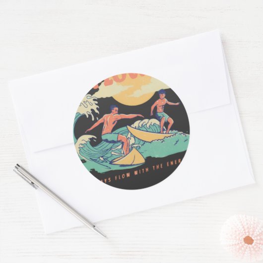 Energy Flow Lessons Learn Sticker ラウンドシール (封筒)