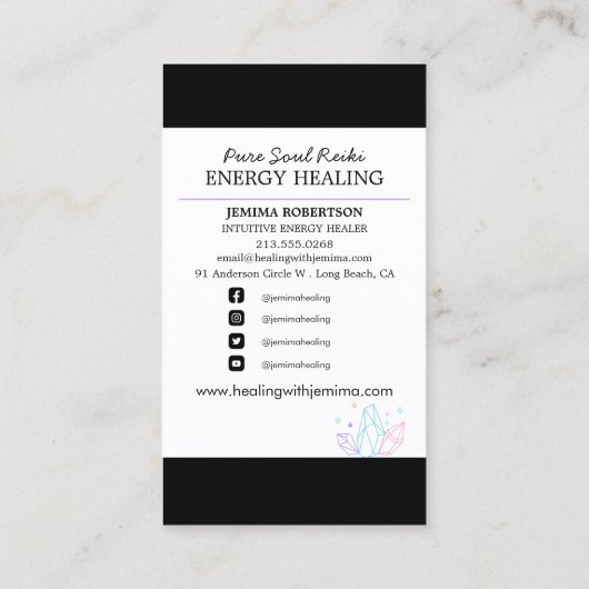 Energy Healer/直感的/霊気/ Crystal Michusin  名刺 (裏面)