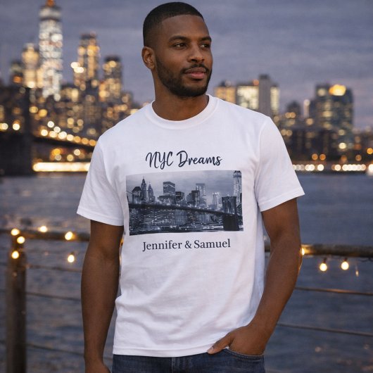Energy of New York City Romantic Couples Skyline Tシャツ