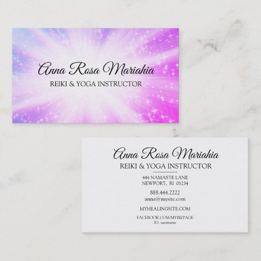 *~* Energy Ray Healing Burst Sparkles霊気 名刺 (正面/裏面)