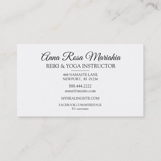 *~* Energy Ray Healing Burst Sparkles霊気 名刺 (裏面)