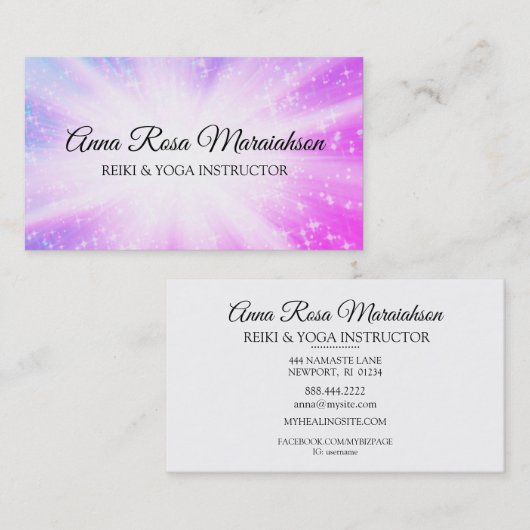 *~* Energy Ray Healing Burst Sparkles霊気 名刺 (正面/裏面)