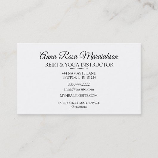 *~* Energy Ray Healing Burst Sparkles霊気 名刺 (裏面)