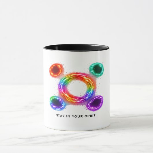 Energy Ring Coffee Mug – Abstract Color Circle Des マグカップ (中央)