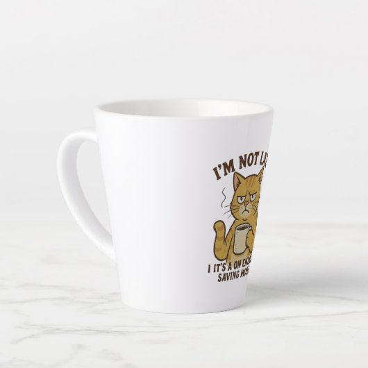 Energy-Saving Mode Cat Latte Mug カフェラテマグ (左アングル)