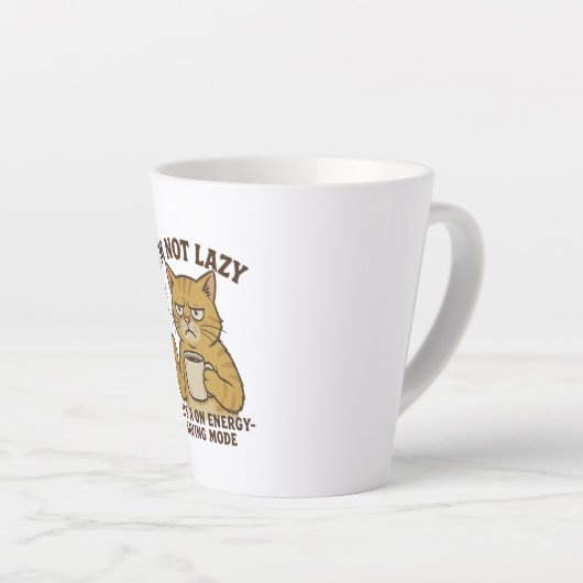 Energy-Saving Mode Cat Latte Mug カフェラテマグ (右アングル)