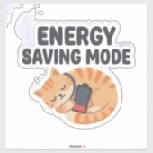 Energy Saving Mode Cute Sleepy Cat シール (シート)